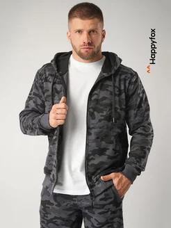 Костюм спортивный на молнии трикотажный с принтом камуфляж HappyFox 173235807 купить за 2 982 ₽ в интернет‑магазине Wildberries